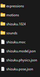 Ejemplo de carpeta de modelo Live2D